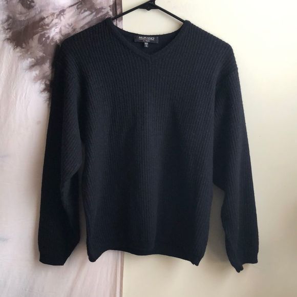 Vintage | Murano by Raffi Black V-Neck Sweater - Picture 1 of 5